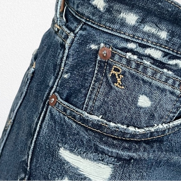 Polo by Ralph Lauren Dungarees Crosby Cutoff Destroyed Denim SZ 28 Med Wash - Picture 11 of 14